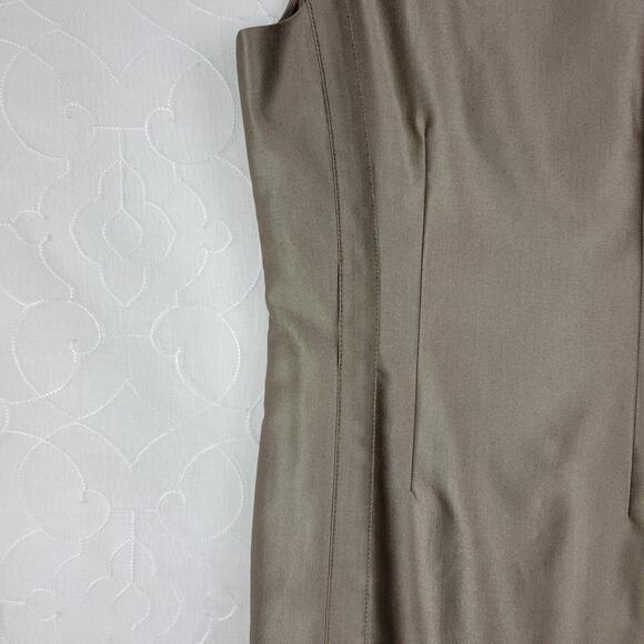 Calvin Klein Dress 8 Taupe Metallic Sleeveless Sheath Lined Career Tailored NEW - Picture 10 of 12